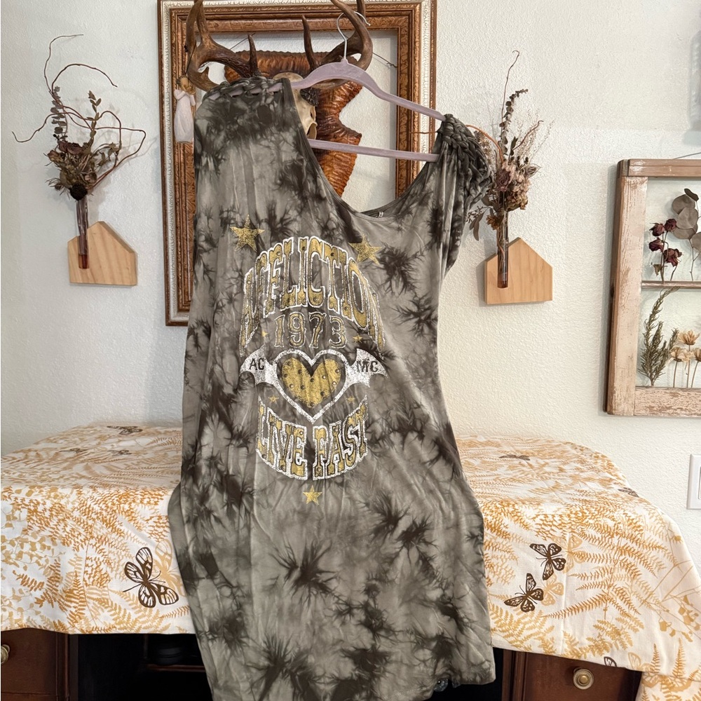 Affliction Gray and Yellow Women's Dress